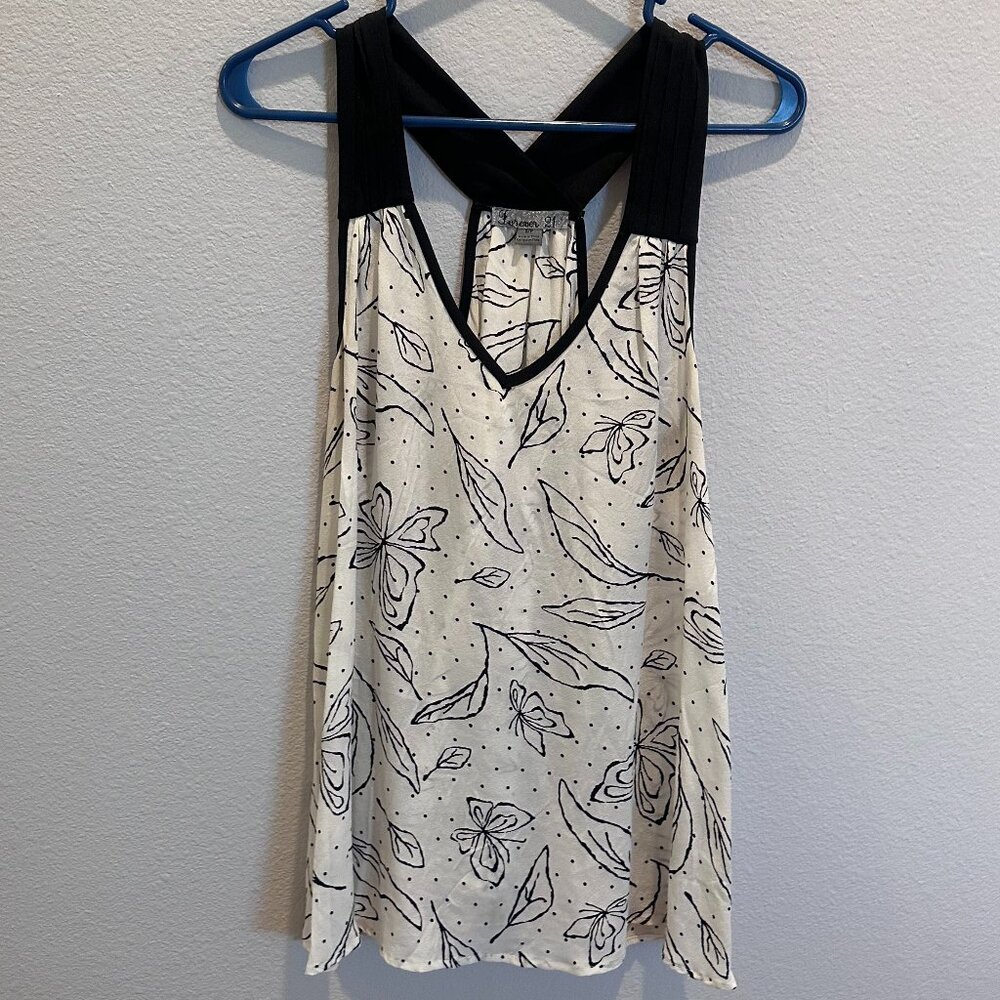 Sleeveless Silk Butterfly Blouse (S)